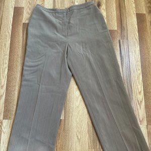 Beige Pin Stripe Straight Leg Dress Pant